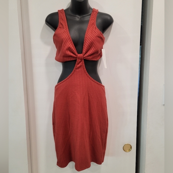 Timing Dresses & Skirts - NWT Timing Burnt Orange Dress w/ Cut Out Sides Size Large